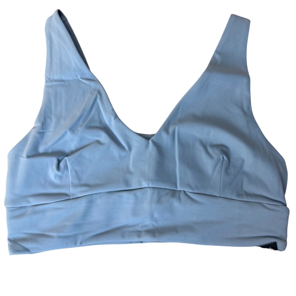 Alphalete Tenacity Celeste Bra C/D Cup Ride Blue Gray Soft Key Hole Back XL